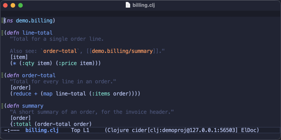 Following an Also see cross-reference from one docstring to another